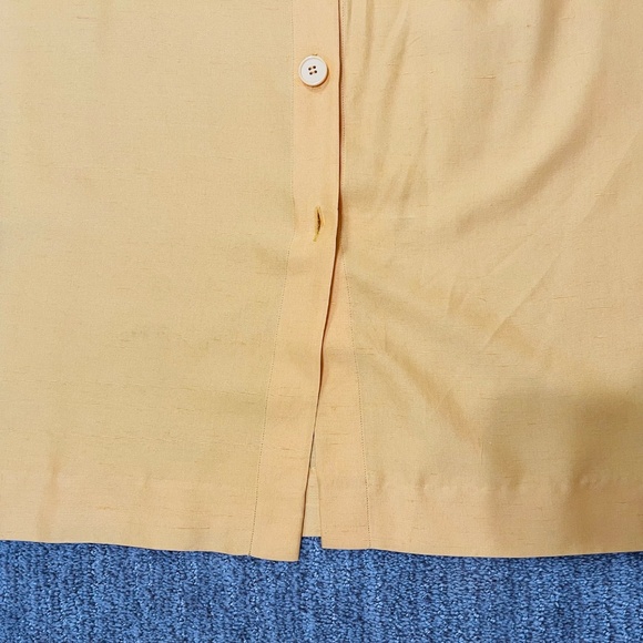 Vintage Levante 100% Silk Tulip Sleeve Dress – Yellow,‎ Size 12 - Picture 8 of 15